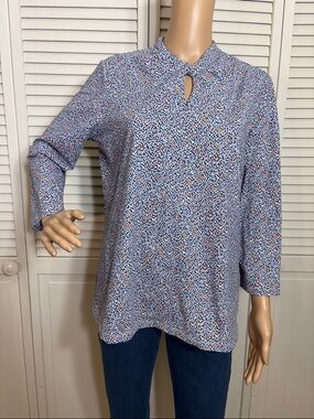 J. Mclaughlin Women's Geometric Keyhole Catalina Cloth Top Large